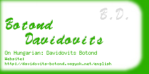 botond davidovits business card